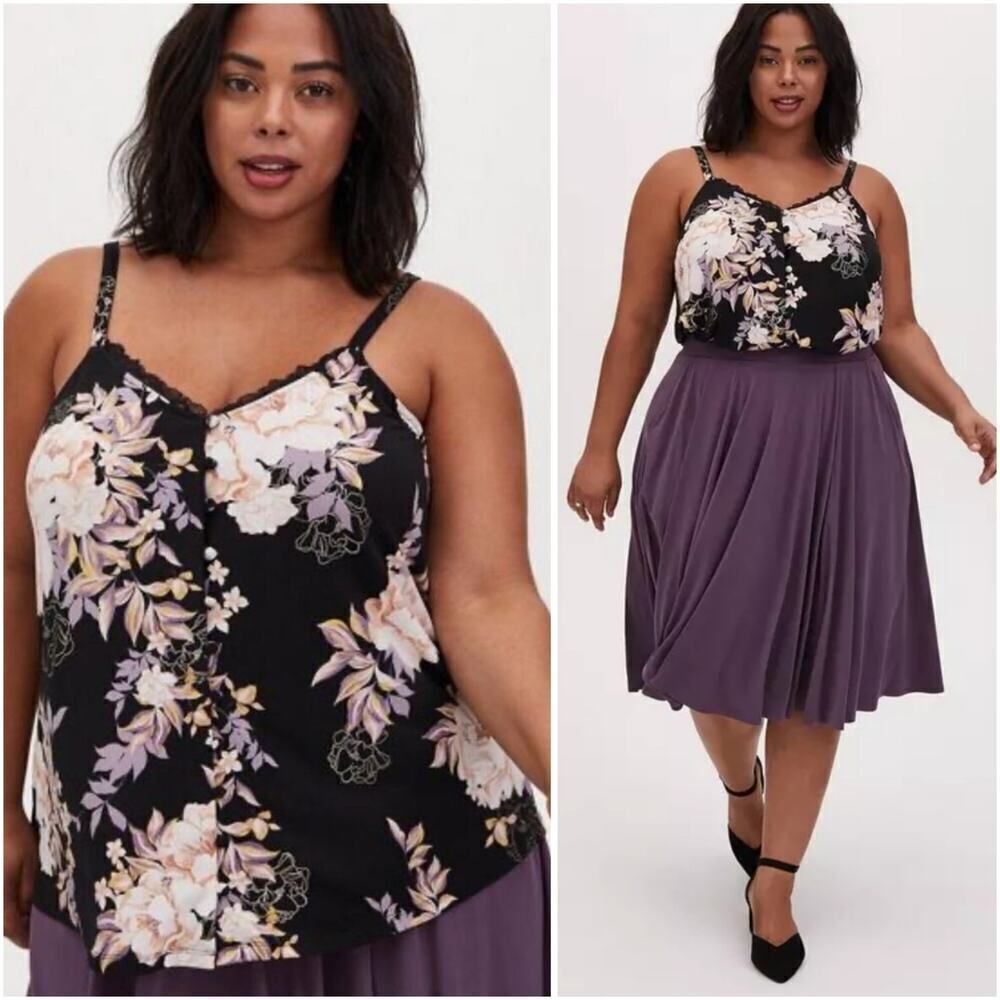 Torrid Studio Knit Button-Front Swing Cami sz 4